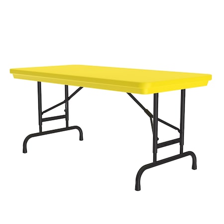 Correll Rectangle Heavy Duty Commerical Adjustable Height Plastic Folding Table, 24" W, 48" L, 22" to 32" H RA2448-28